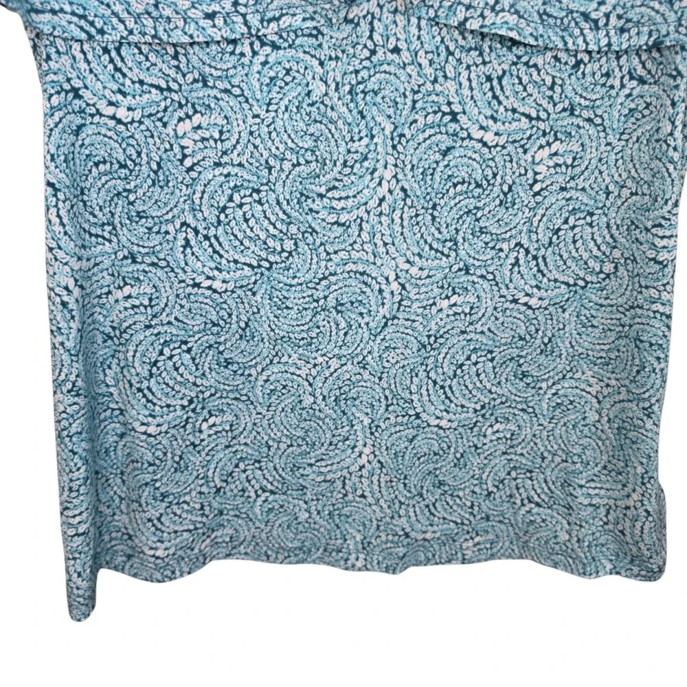 Michael Kors Womens Medium Top Cold Shoulder Ruffle Blue Printed Halter Blouse